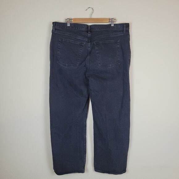 Abercrombie & Fitch Jeans 29 8 Regular Black Denim 80s Mom High Rise Split Hem - Picture 3 of 8
